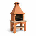 Barbecue in cemento refrattario con cappa esterna
