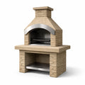 Forno a Legna da Esterno in Pietra Refrattaria e Acciaio Inox, Beige