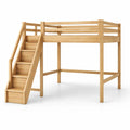 Letto a Soppalco in Legno di Pino con Scaletta 200x90 cm