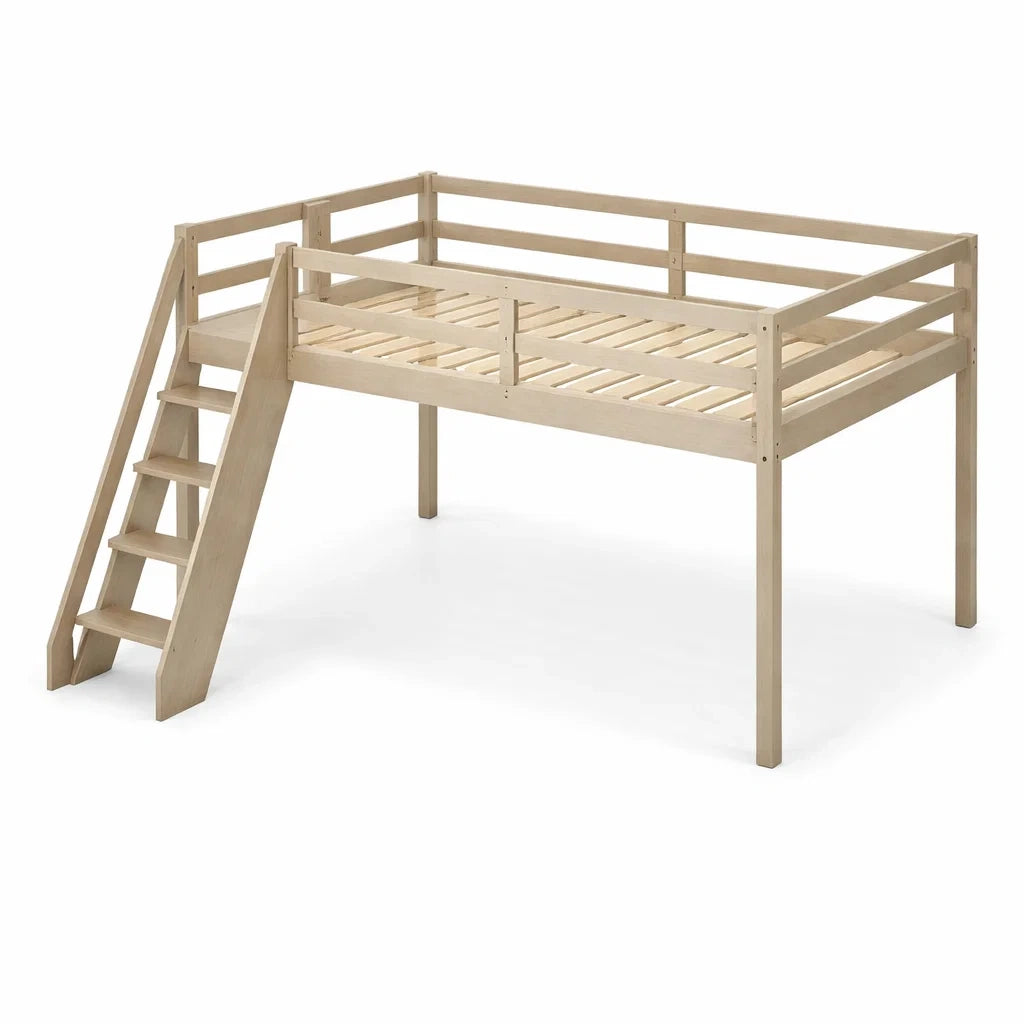 Letto rialzato in legno di pino con scala 200x100x120 cm