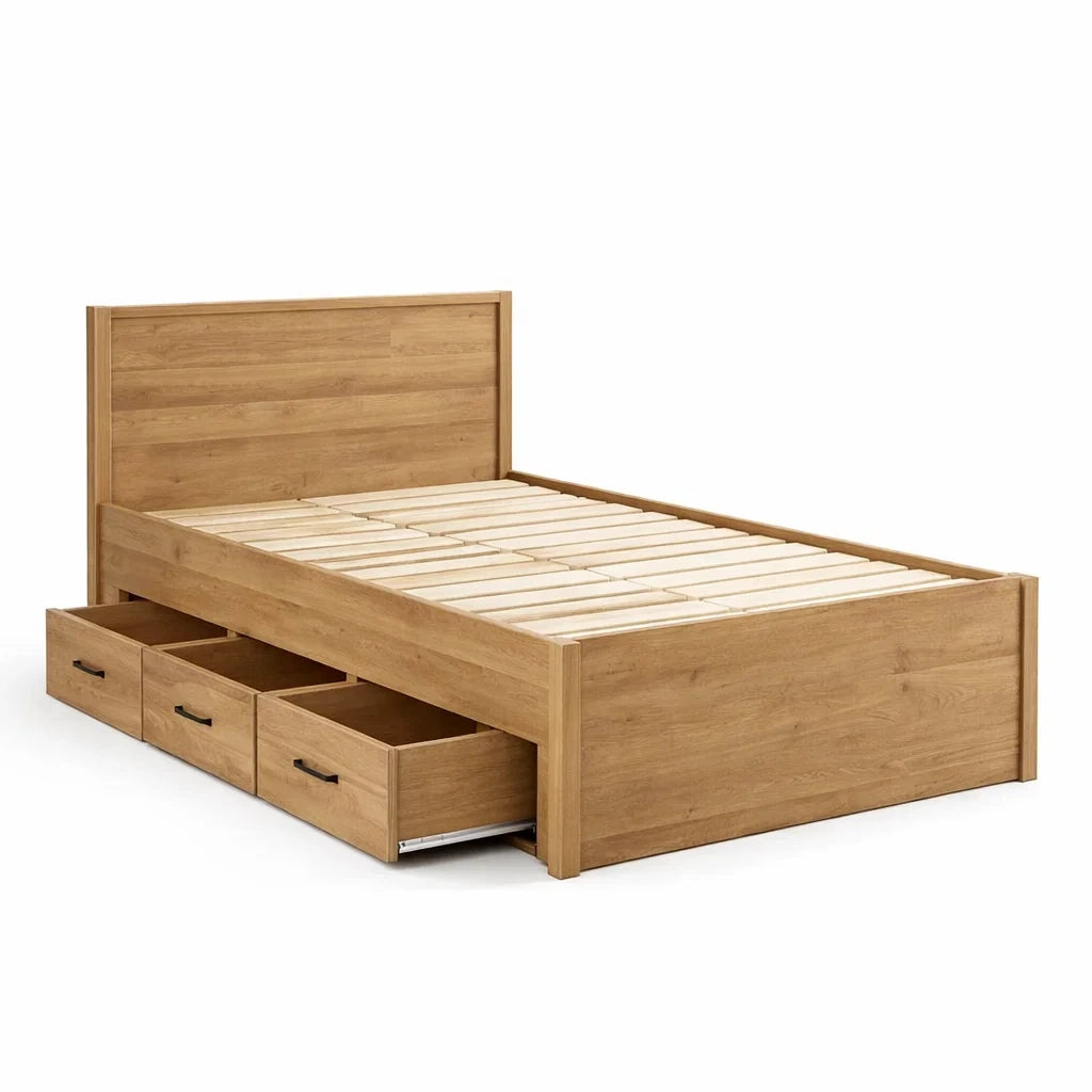 Letto matrimoniale in legno con cassetti 200x160 cm