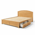 Letto matrimoniale in legno con cassetti