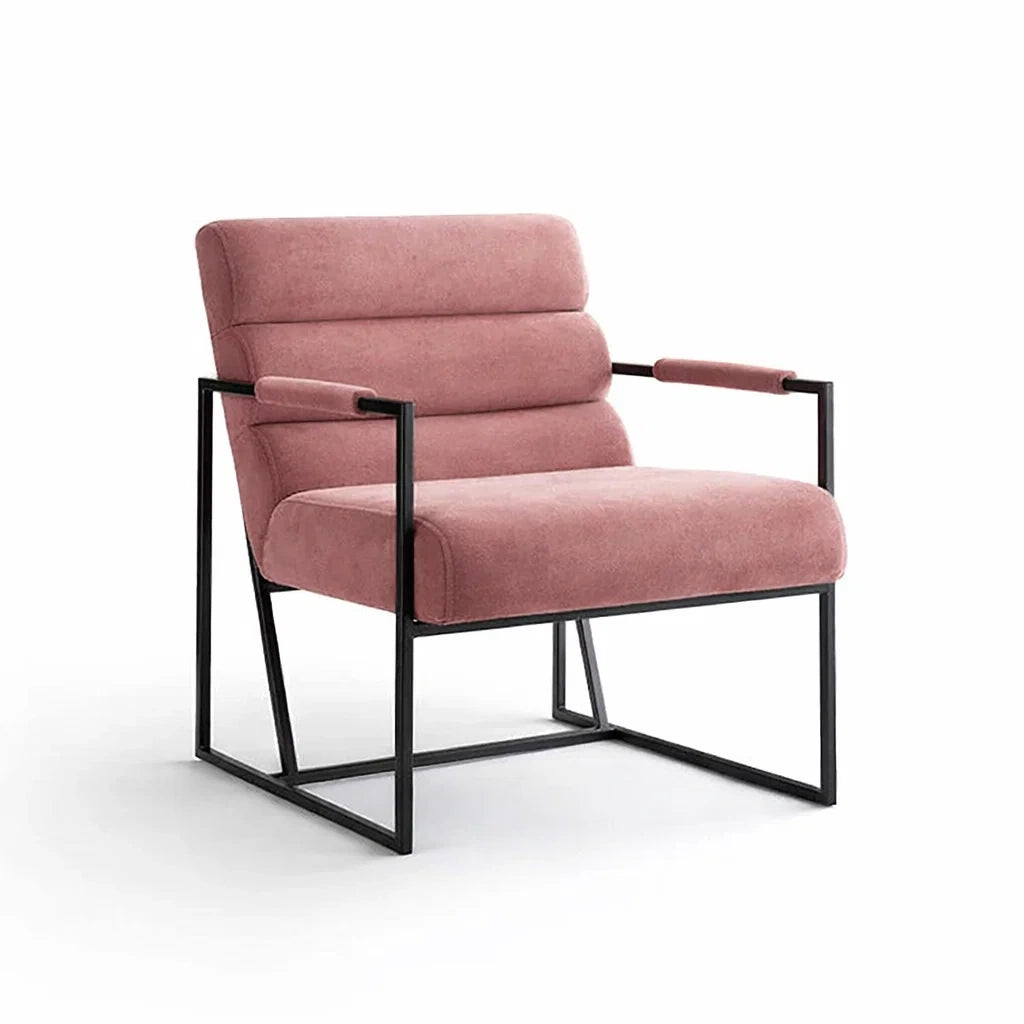 Poltrona in Tessuto con Struttura in Metallo Nero