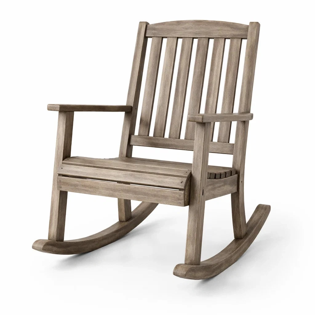 Sedia a dondolo in legno marrone
