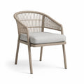 Sedia da Esterno in Alluminio e Rattan Sintetico con Cuscino in Poliestere Grigio