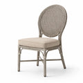 Sedia in Rattan con Seduta Imbottita Poliestere Beige
