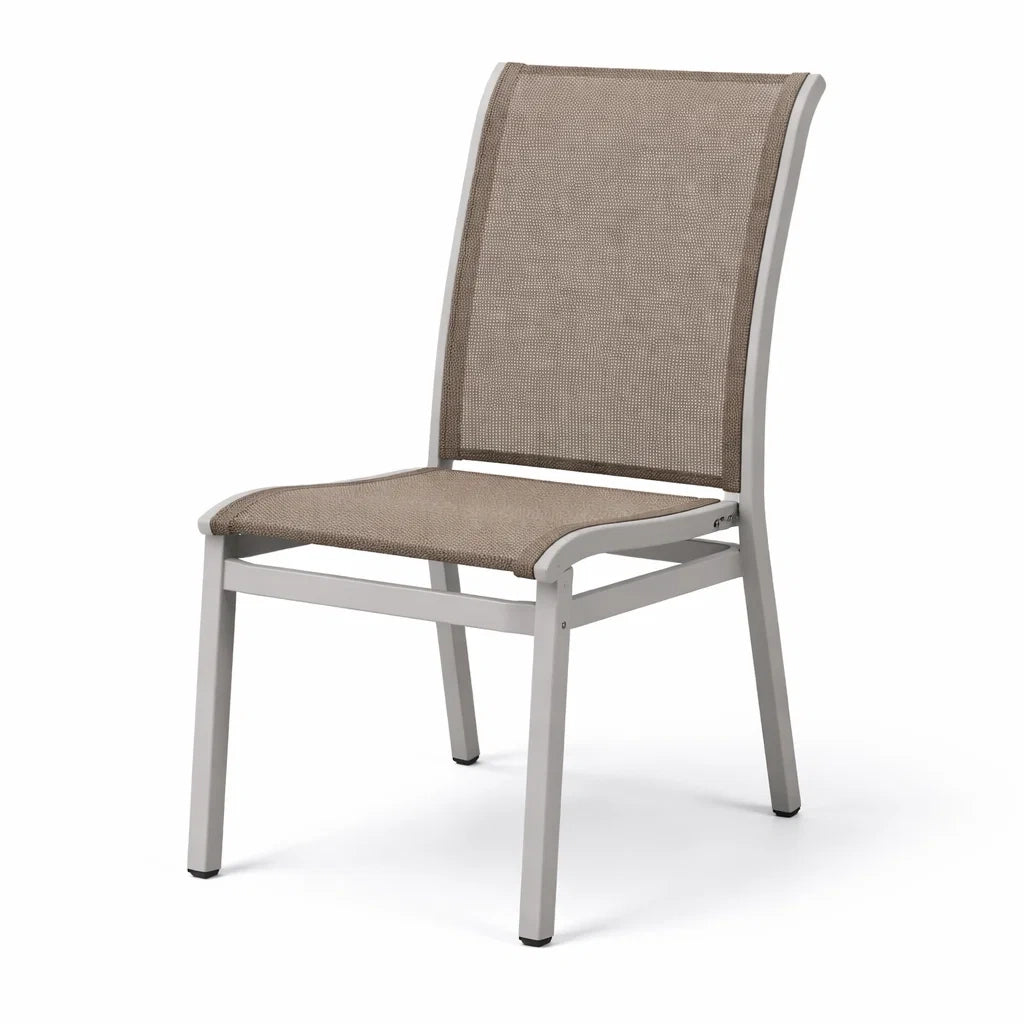 Sedia in Alluminio con Tessuto Poliestere Marrone