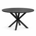 Tavolo Rotondo Nero con Base in Metallo