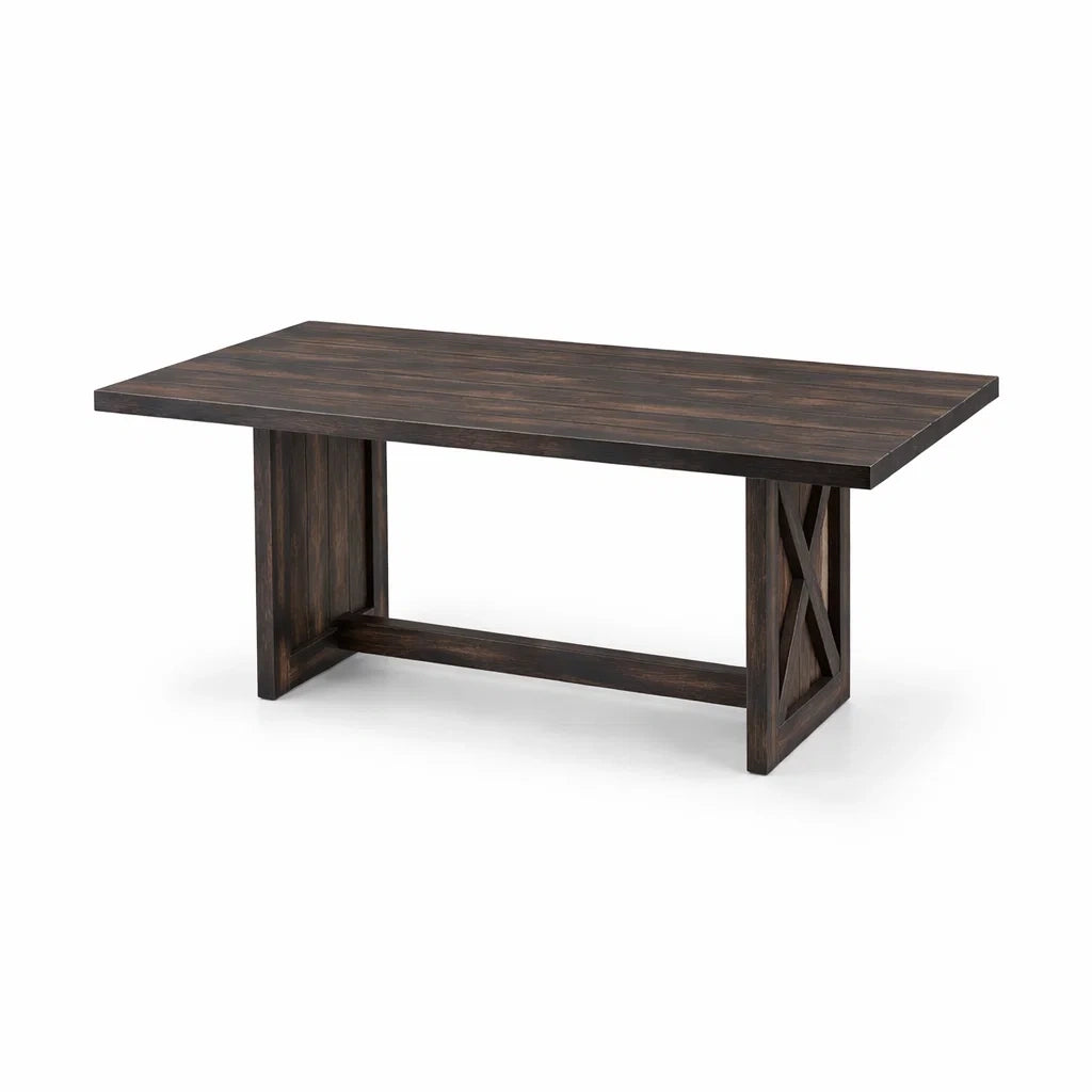 Tavolo da pranzo in legno marrone scuro