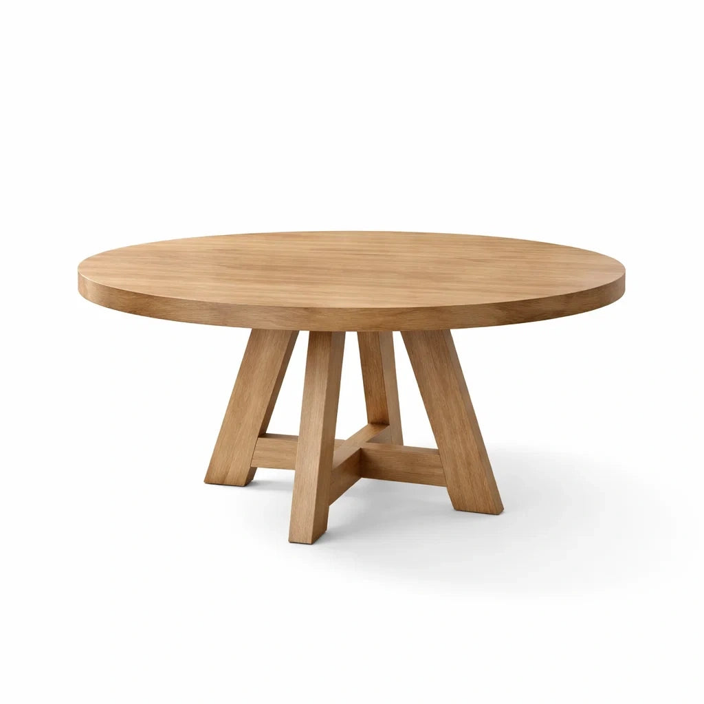 Tavolo rotondo in legno di rovere diametro 120 cm